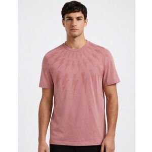 Neil Barrett Thunderbolt Slim Fit T-Shirt Salmon Pink Screen Worn Large